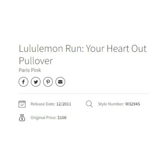 lululemon Paris Pink Run Your Heart Out Pullover Sz 6 - Picture 9 of 9